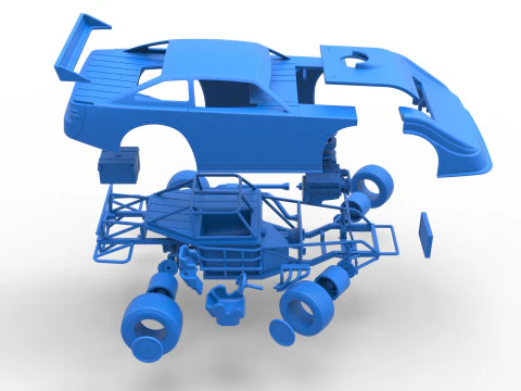 Australian Super Sedan while turning Scale 1 to 25 3D Print Model