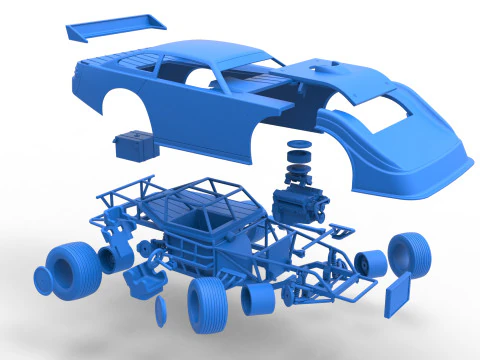 Australian Super Sedan while turning Scale 1 to 25 3D Print Model