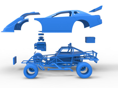 Australian Super Sedan Version 2 Scale 1 to 25 3D 프린트 모델