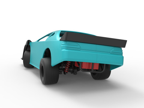 Australian Super Sedan Version 2 while turning Scale 1 to 25 3D Print Model