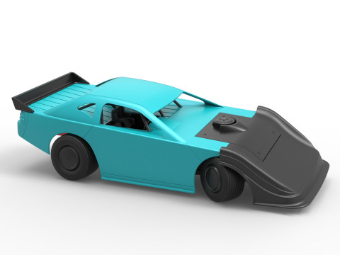 Australian Super Sedan Version 2 while turning Scale 1 to 25 3D Print Model