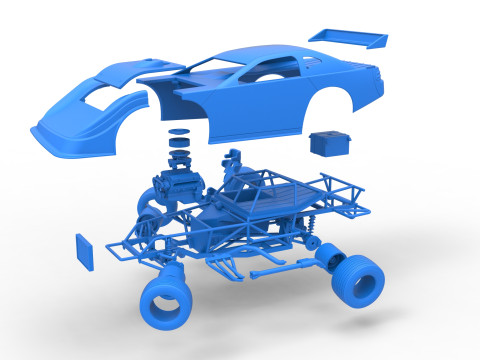 Australian Super Sedan Version 2 while turning Scale 1 to 25 3D Print Model