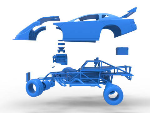 Australian Super Sedan Version 2 while turning Scale 1 to 25 3D Print Model