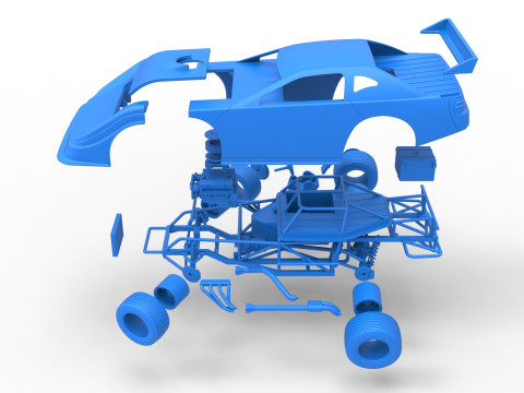 Australian Super Sedan Version 2 while turning Scale 1 to 25 3D Print Model