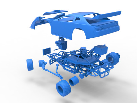Australian Super Sedan Version 2 while turning Scale 1 to 25 3D Print Model
