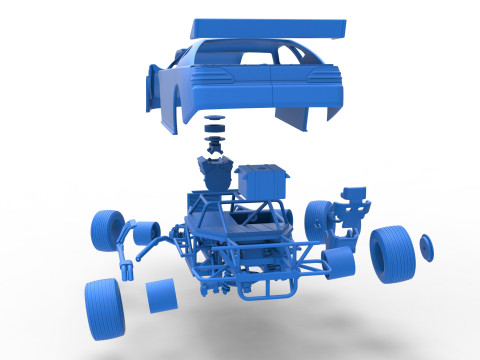 Australian Super Sedan Version 2 while turning Scale 1 to 25 3D Print Model