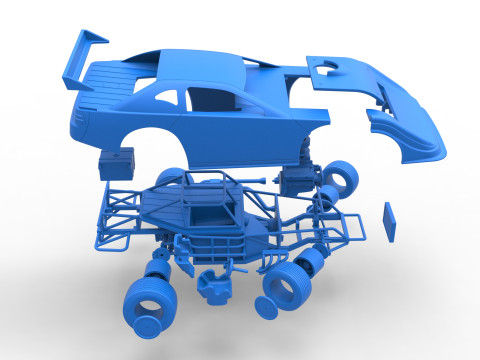 Australian Super Sedan Version 2 while turning Scale 1 to 25 3D Print Model