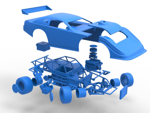 Australian Super Sedan Version 2 while turning Scale 1 to 25 3D Print Model