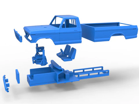 Top part of Mud truck Scale 1 to 25 3D Print Model