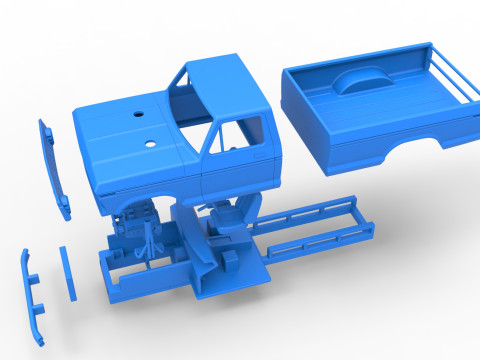 Top part of Mud truck Scale 1 to 25 3D Принт Модель