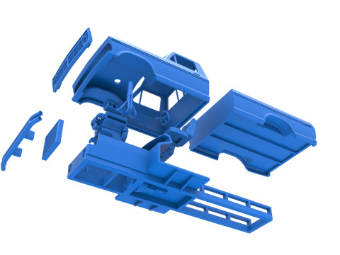 Top part of Mud truck Scale 1 to 25 3D Принт Модель