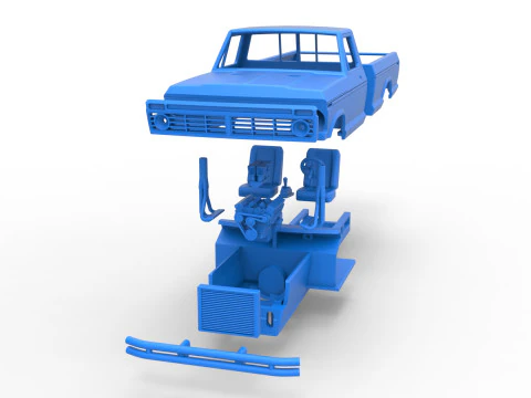 Top part of Mud truck Scale 1 to 25 3D Print Model