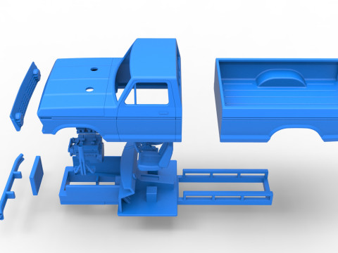 Top part of Mud truck Scale 1 to 25 3D Принт Модель