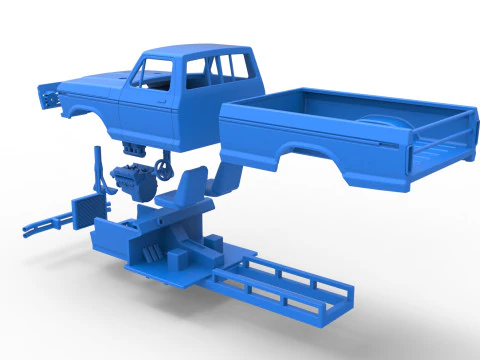 Top part of Mud truck Scale 1 to 25 3D Print Model