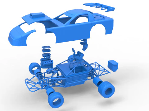 New Zealand Super Saloon race car Scale 1 to 25 3D Print Model