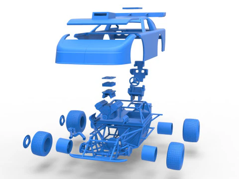 New Zealand Super Saloon race car Scale 1 to 25 3D Print Model