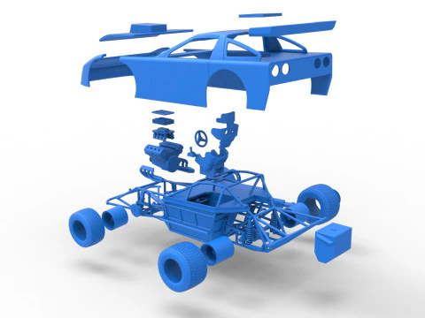 New Zealand Super Saloon race car Scale 1 to 25 3D Print Model