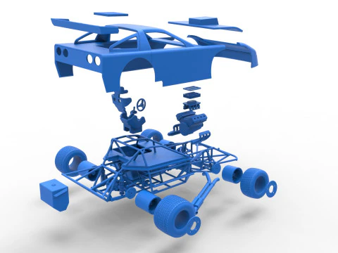 New Zealand Super Saloon race car Scale 1 to 25 3D Print Model