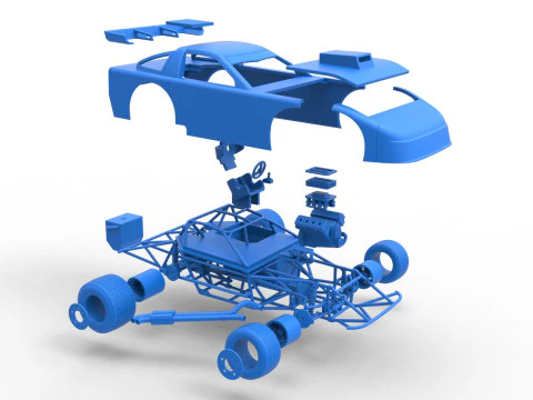 New Zealand Super Saloon race car Scale 1 to 25 3D Print Model