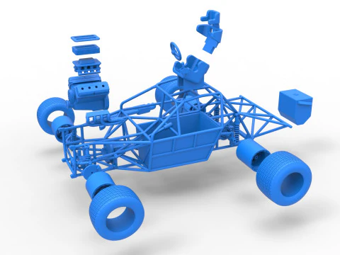 Carro de corrida Super Saloon da Nova Zel&acirc;ndia, escala b&aacute;sica de 1 a 25 Modelo de Impressão 3D