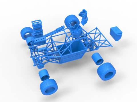 Carro de corrida Super Saloon da Nova Zel&acirc;ndia, escala b&aacute;sica de 1 a 25 Modelo de Impressão 3D