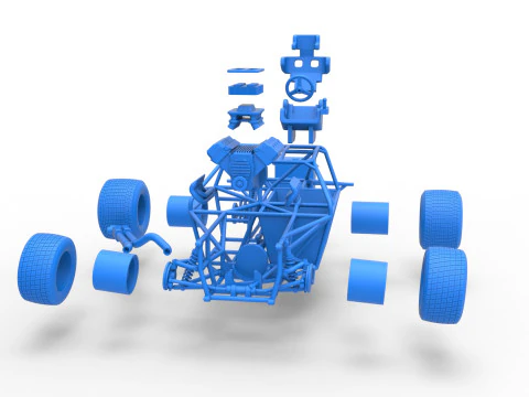 Carro de corrida Super Saloon da Nova Zel&acirc;ndia, escala b&aacute;sica de 1 a 25 Modelo de Impressão 3D