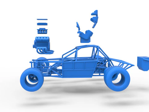 Carro de corrida Super Saloon da Nova Zel&acirc;ndia, escala b&aacute;sica de 1 a 25 Modelo de Impressão 3D