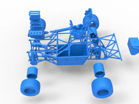 Carro de corrida Super Saloon da Nova Zel&acirc;ndia, escala b&aacute;sica de 1 a 25 Modelo de Impressão 3D