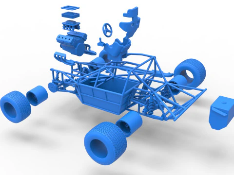 Carro de corrida Super Saloon da Nova Zel&acirc;ndia, escala b&aacute;sica de 1 a 25 Modelo de Impressão 3D