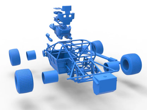 Carro de corrida Super Saloon da Nova Zel&acirc;ndia, escala b&aacute;sica de 1 a 25 Modelo de Impressão 3D
