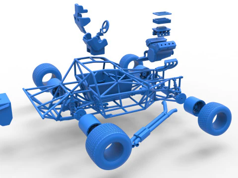 Carro de corrida Super Saloon da Nova Zel&acirc;ndia, escala b&aacute;sica de 1 a 25 Modelo de Impressão 3D