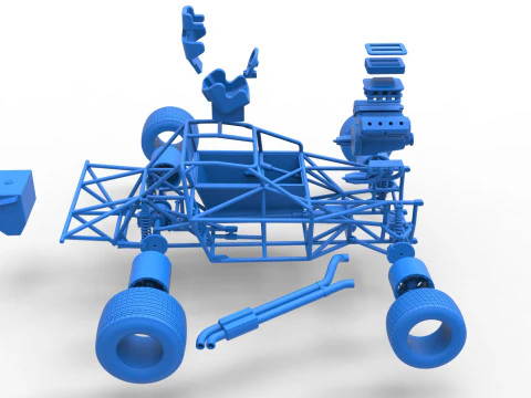 Carro de corrida Super Saloon da Nova Zel&acirc;ndia, escala b&aacute;sica de 1 a 25 Modelo de Impressão 3D