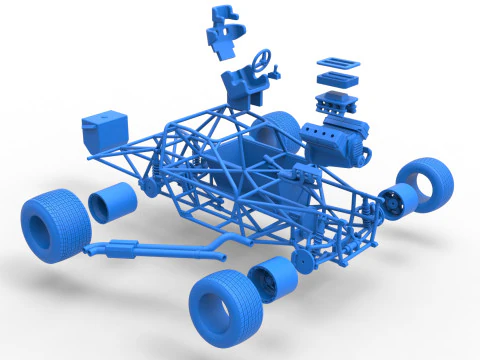 Carro de corrida Super Saloon da Nova Zel&acirc;ndia, escala b&aacute;sica de 1 a 25 Modelo de Impressão 3D