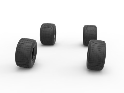 Wheel set of New Zealand Super Saloon race car Scale 1 to 25 Modelo de Impressão 3D