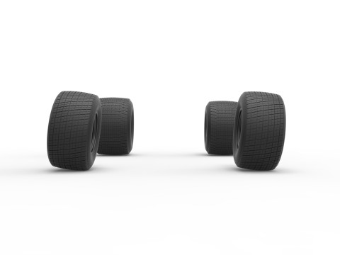 Wheel set of New Zealand Super Saloon race car Scale 1 to 25 Modelo de Impressão 3D