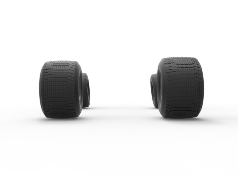 Wheel set of New Zealand Super Saloon race car Scale 1 to 25 Modelo de Impressão 3D