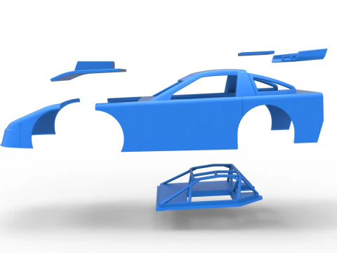 Shell of New Zealand Super Saloon race car Scale 1 to 25 3D Print Model