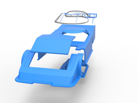 Shell of Asphalt Outlaw Super late model Scale 1 to 25 Modello di stampa 3D