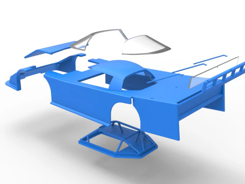 Shell of Asphalt Outlaw Super late model Scale 1 to 25 3D Print Model