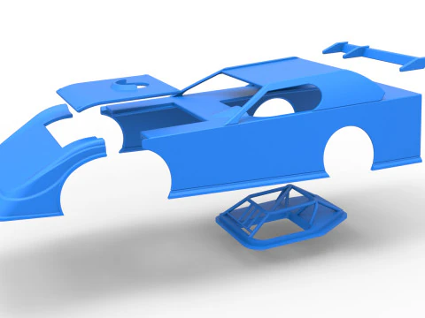 Shell of Dirt Modified Super stock car Scale 1 to 25 3D Print Model
