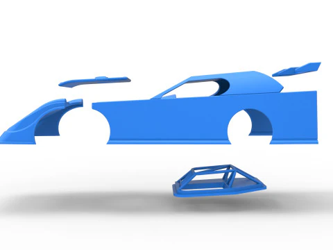 Shell of Dirt Modified Super stock car Scale 1 to 25 3D Print Model