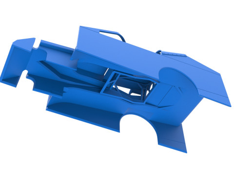 Shell of Northeast Dirt Modified stock car Scale 1 to 25 Modèles 3D en vedette