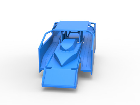Shell of Northeast Dirt Modified stock car Scale 1 to 25 Modèles 3D en vedette