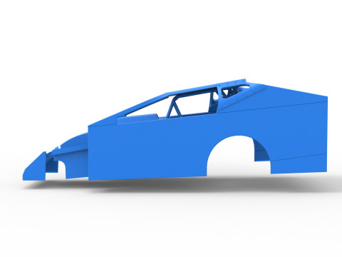Shell of Northeast Dirt Modified stock car Scale 1 to 25 Modèles 3D en vedette