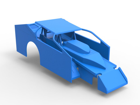 Shell of Northeast Dirt Modified stock car Scale 1 to 25 Modèles 3D en vedette