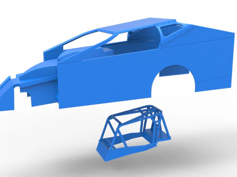 Shell of Northeast Dirt Modified stock car Scale 1 to 25 3D Print Model