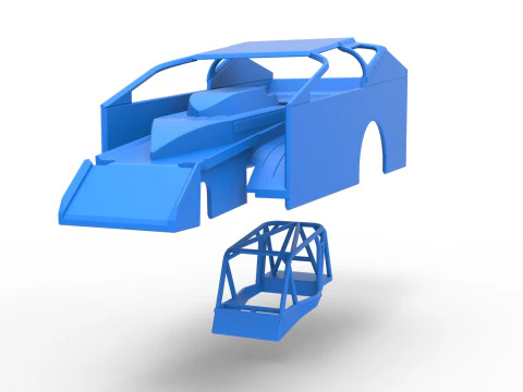 Shell of Northeast Dirt Modified stock car Scale 1 to 25 3D Print Model