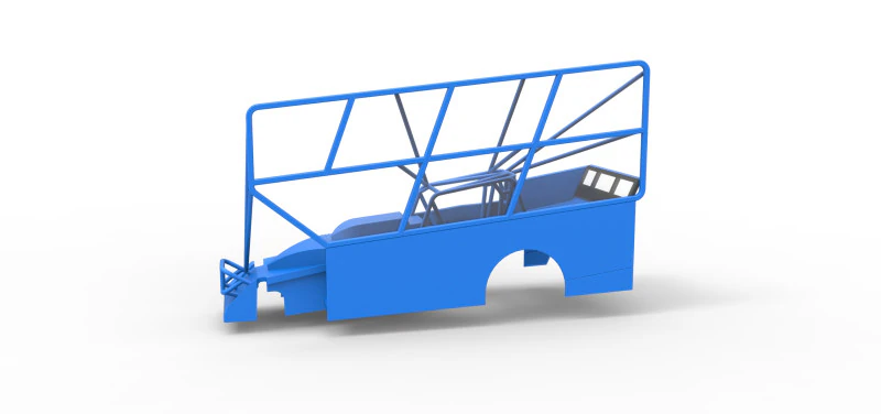 Shell of Northeast Dirt Modified stock car with side wing Scale 1 to 25 3D Print Model .c4d .max .obj .3ds .fbx .stl .blend 