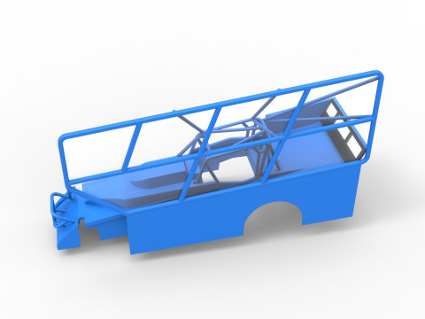Shell of Northeast Dirt Modified stock car with side wing Scale 1 to 25 3D 프린트 모델