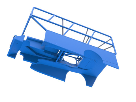 Shell of Northeast Dirt Modified stock car with side wing Scale 1 to 25 3D 프린트 모델